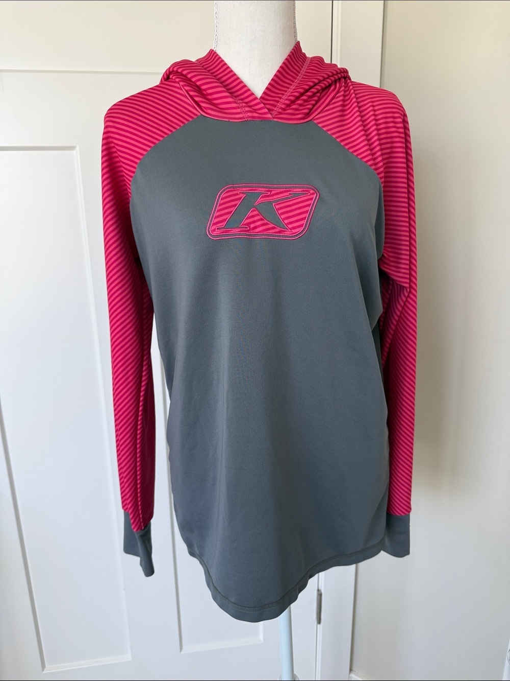 Klim Women’s Hooded Long-Sleeve Top - Pink & Gray